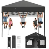 HOMALL Pavillon winterfest und wasserdicht 3x3/3x4.5/3x6m Faltpavillon Gartenpavillon, (mit Tragetasche & Sandsäcken, für Garten Camping), Spitzdach-Pavillon mit 4 abnehmbaren Seitenwänden 300 cm