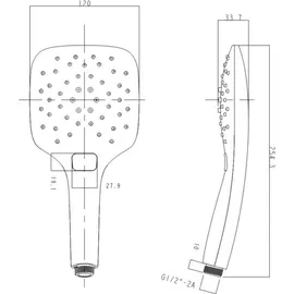Aqva Zone AqvaZone AqvShower Handbrause 035502550 chrom/chrom, 3-strahlig