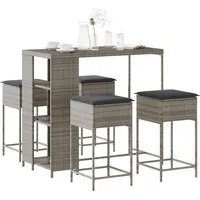 vidaXL Gartenbar-Set 5-tlg. Grau