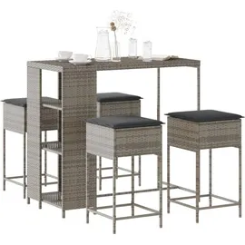 vidaXL Gartenbar-Set 5-tlg. Grau