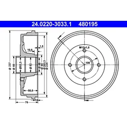 ATE 24.0220-3033.1 Bremstrommel