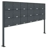 AL Briefkastensysteme AL 18 Fach Anthrazit Grau