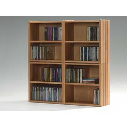 Stapelbox für CDs Buche natur geölt braun, 37x37x18 cm
