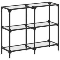 VidaXL Konsolentisch mit Glasplatte Transparent 98x30x81 cm Stahl