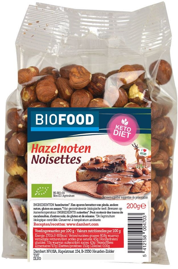 BIOFOOD Noisettes bio 200 g Aliment