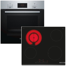 Bosch Einbau-Backofen mit Glaskeramikkochfeld autark 60 cm Teleskopauszug neu