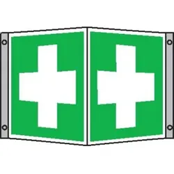 SafetyMarking Hinweißchild Alu B200xH200 mm Winkel Erste Hilfe langnachleuchtend