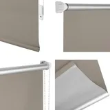 Woltu Verdunkelungsrollo Thermorollo 95 x 160 cm Taupe