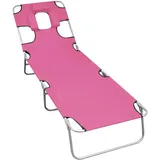 vidaXL Klappbare Sonnenliege mit Kopfkissen Stahl Magento Rosa