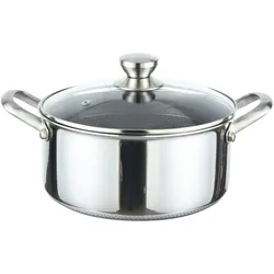 Kochtopf Topf Ø28cm Massiv Edelstahl mit Glasdeckel Induktion