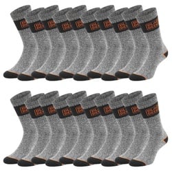 Black+Decker Crew Work Socks Unisex Herren Damen Arbeitssocken 10er Pack in 39-42 Grau