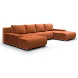 petits-meubles U-Sofa 5-sitzig umbaubar Truhe Ziegelorange