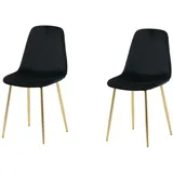 venture home Esszimmerstuhl Polar Samt Schwarz 2er Set