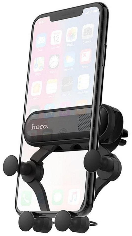 HOCO Hoco KFZ Halterung - CA51 Handy-Halterung, (bis 6,5 Zoll, Universal Auto Lüftungsgitter KFZ Smartphone Handy Halter LKW PKW) schwarz