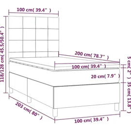 vidaXL Boxspringbett 100 x 200 cm Dunkelblau