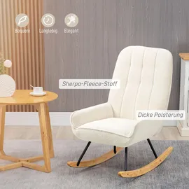 Homcom Schaukelstuhl mit Sherpa-Vlies Stillsessel Schwingsessel für Wohnzimmer, Sessel, Schaukelstühle