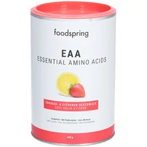 foodspring EAA Powder – EAA Pulver enthält alle essentiellen Aminosäuren – zuckerfrei (420g | 30 Portionen | 1 Messlöffel = 14g | Erdbeere & Zitrone)