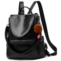 Damen Soft PU Leder Rucksack Handtasche Schultertasche All in One Multifunktions Anti Diebstahl Tasche Wasserdichte Rucksack (schwarz) - 33*32*15cm
