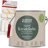 Wandfarbe Kreidefarbe Schöner Wohnen Tiefes Naturgrün 2,5L + Farbroller-Set