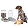 Navaris Futterautomat Futterspender und Wasserspender für Haustiere - Set zur Fütterung grau