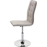 MCW Esszimmerstuhl MCW-C41, Stuhl Küchenstuhl, höhenverstellbar drehbar, Stoff/Textil creme-grau
