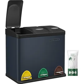 Songmics Mülleimer Mülltrennsystem, aus Metall, 3 x 8 Liter