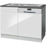 KOCHSTATION Spülenschrank »KS-Virginia«, 110 cm breit, inklusive Einbauspüle, weiß