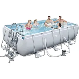 BESTWAY Power Steel Rechtecking Aufstellpool 404 x 100 cm inkl. Filterpumpe 56441