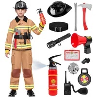 Spooktacular Creations Feuerwehrmann Kostüm, Kinder Feuerwehr Rollenspiel Set mit Feuerlöscher, Feuerwehrhelm, Feuerwehrmann Spielzeug, Feuerwehrmann Verkleidung für Jungen Mädchen Karneval Halloween