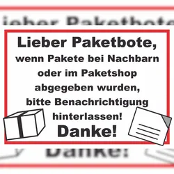 Wenn Pakete abgegeben Schild A0 (841x1189mm)