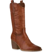 VAN HILL Cowboystiefel in Hellbraun