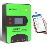 GCSOAR 20 A MPPT Solarladeregler 12 V/24 V Automatischer Maximaler PV 75 V Laderegler Eingebauter WLAN-Adapter mit LCD-Display für gelversiegelte Immersion AGM und Li-Ion-Akkus (WIFI) (TD2207)