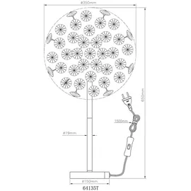 GLOBO Tischlampe Kristall Gold 8 Flammig