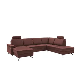 meinSofa Wohnlandschaft Leder lila