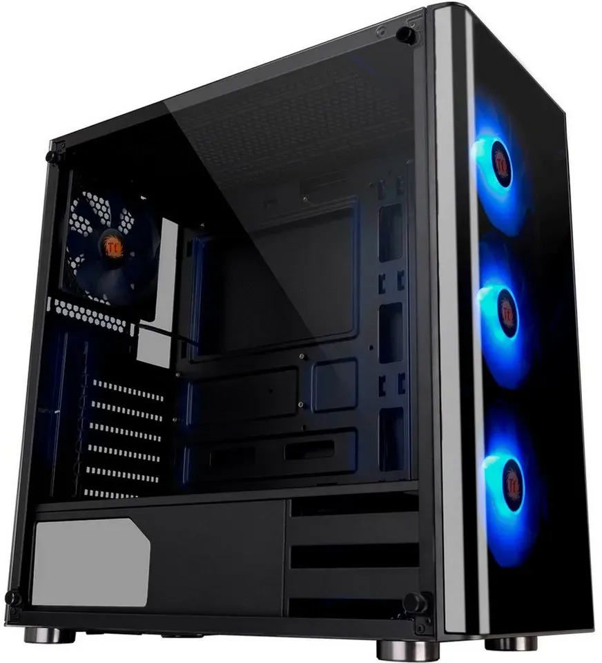 Thermaltake PC-Gehäuse Thermaltake V200 TG RGB, Tower-Gehäuse, (Tempered schwarz