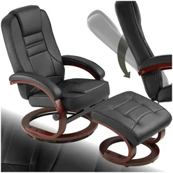 tectake® Fernsehsessel, mit Hocker, 360° drehbar, Belastbarkeit 150 kg