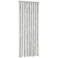 VidaXL Fliegenvorhang Hellgrau und Weiß 56x185 cm Chenille