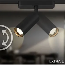 Briloner - Luxtrail Schienensystem, Erweiterungsset, 2x LED Spots, Schwenkbar, Erweiterbar, Schwarz, 1 m