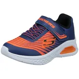 Skechers 403930L NVOR Sneaker, Navy Synthetic/Orange Textile/Black Trim, 31 EU - 31 EU