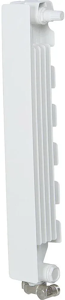 Aluminiumheizkörper Einzelglied mit Hahnblock Blitz Super B4 600/100 links RAL 9010
