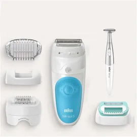 Braun Silk-épil 5-810 Wet & Dry + Bikini Styler weiß/blau