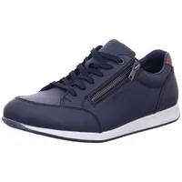 Rieker Herren Sneaker elegant Leder Reißverschluss 11903, - Braun,Dunkelblau - 43