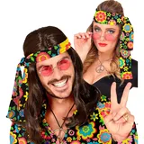 W WIDMANN MILANO Party Fashion - 60er und 70er Jahre Stirnband, Haarband, Accessoire für Hippie, Flower Power, Karneval