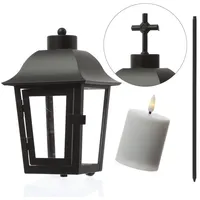 MARELIDA Laterne mit Mini LED Kerze mit 2 wechselbaren Spitzen und Erdspieß