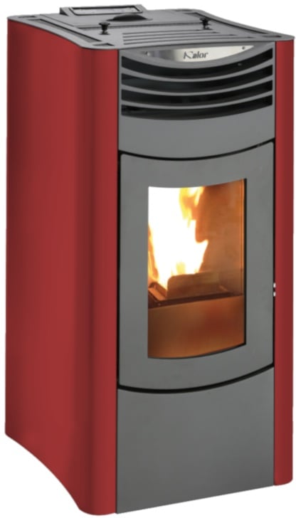 KALOR Pelletkamin | Ermetica 98 Nux Mod 10C | 9,3 kW | Bordeaux