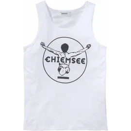 Chiemsee Tanktop "BASIC", Jungen, Gr. 152/158, weiß, Jersey, Obermaterial: 100% Baumwolle, bedruckt, Basic, lässig geschnitten, Tops Tanktop, mit Logo-Druck in Kontrast