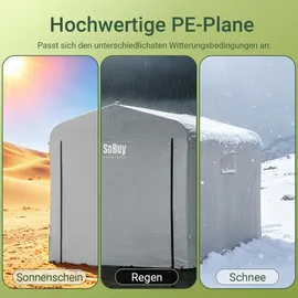 SoBuy Fahrradgarage Wetterfest für 2-4 Fahrräder 159x165x219 cm Silber