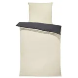 one-home Bettgarnitur Unifarben Beige 135 x 200 cm + 80 x 80 cm