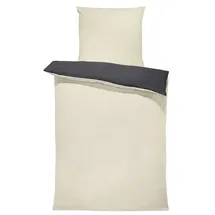 one-home Bettgarnitur Unifarben Beige 135 x 200 cm + 80 x 80 cm