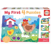 Educa Mama und Baby, Meine ersten Puzzles für Kinder ab 2 Jahren, Bauernhoftiere, Puzzleset, Tierpuzzle (18899)